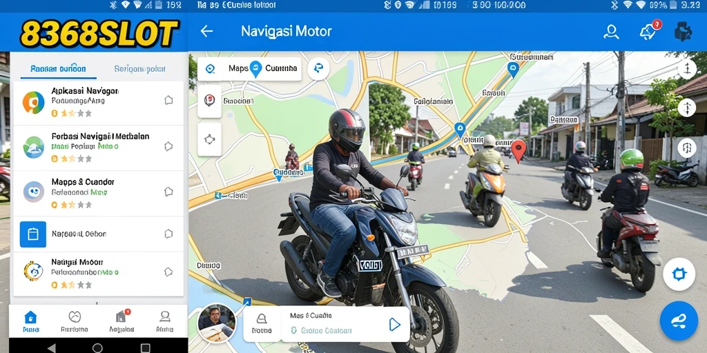 Antarmuka aplikasi Navigasi Motor 8368SLOT yang mudah digunakan.
