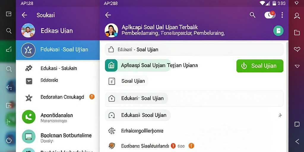 Tampilan antarmuka API288 yang user-friendly untuk Soal Ujian.