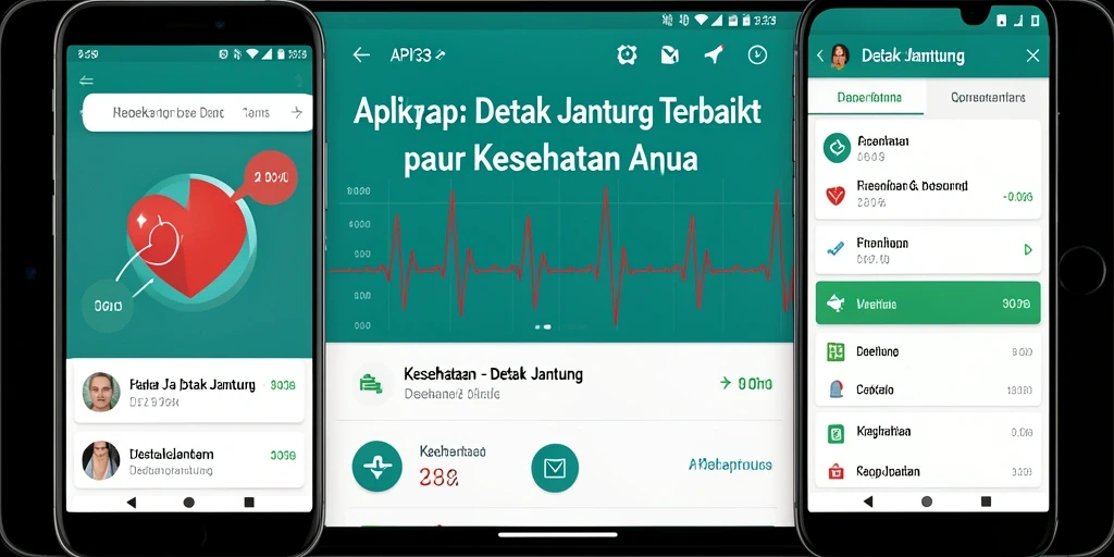 Tampilan antarmuka aplikasi Detak Jantung API33 yang informatif.