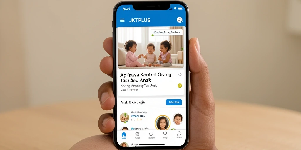 Antarmuka JKTPLUS menampilkan kontrol orang tua yang mudah digunakan.