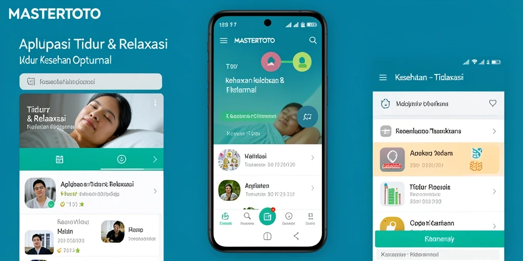 Tampilan antarmuka MASTERTOTO yang menampilkan fitur tidur dan relaksasi.