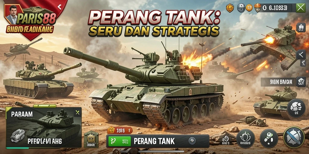 Tampilan antarmuka saat pertempuran tank di PARIS88.