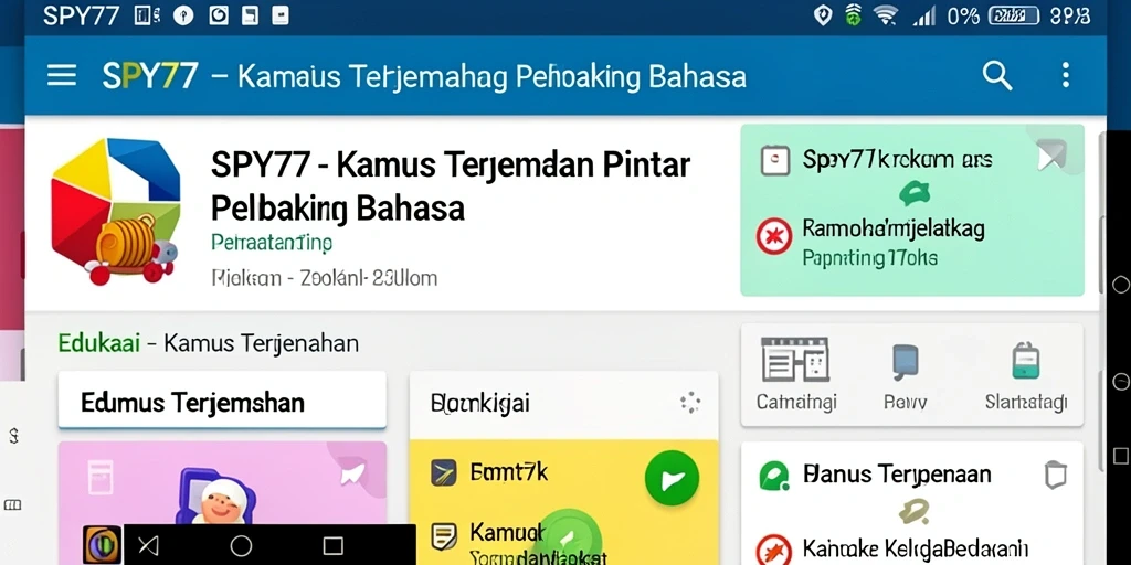 Tampilan antarmuka SPY77 yang mudah digunakan untuk terjemahan.