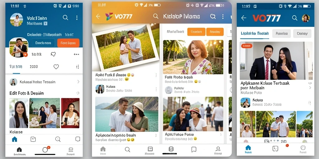 Screenshot VO777 menampilkan antarmuka kolase foto yang menarik dan mudah digunakan.